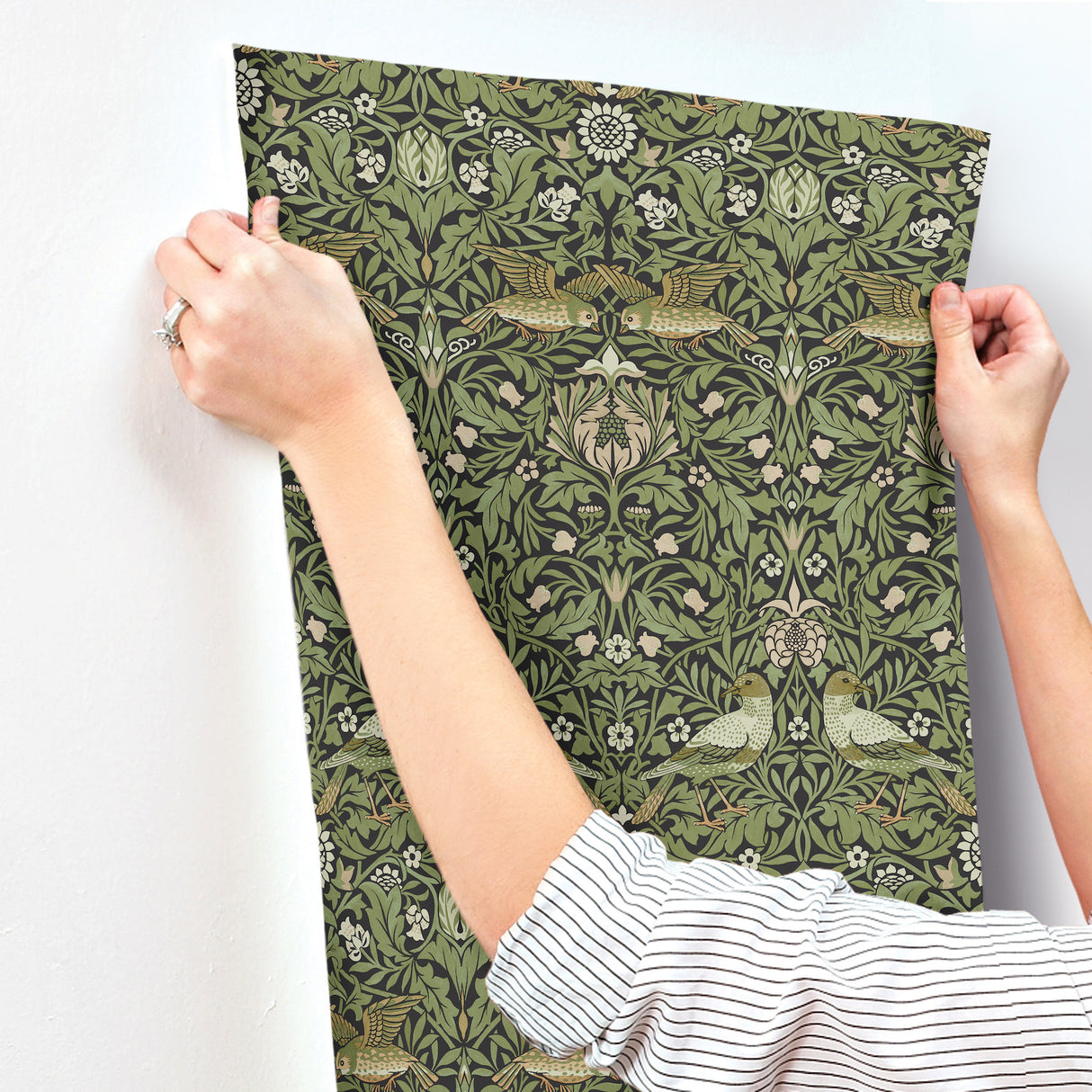 Bird Green Floral Thicket by A-Street Prints Non Woven Wallpaper – Brewster Home Fashions 4171-82063