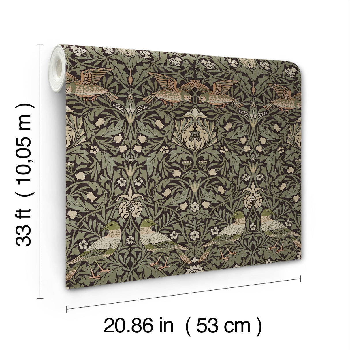 Bird Brown by A-Street Prints Floral Thicket Wallpaper – Brewster Home Fashions 4171-82064