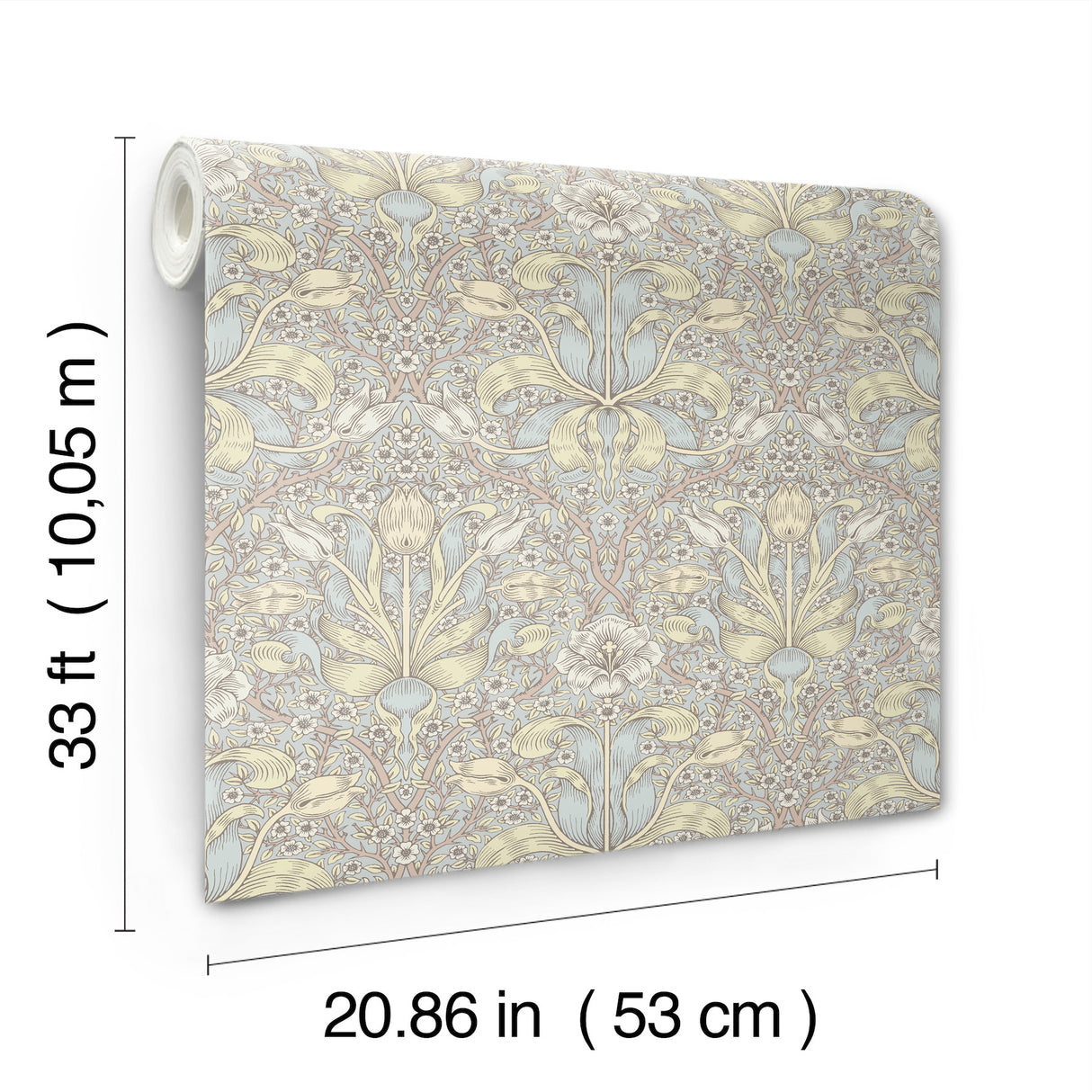 Spring Thicket Light Blue by A-Street Prints Tulip Damask Wallpaper – Brewster Home Fashions 4171-82066