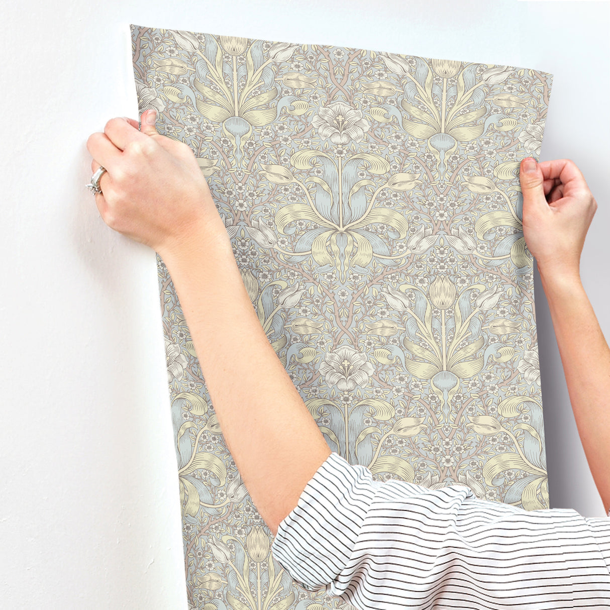 Spring Thicket Light Blue by A-Street Prints Tulip Damask Wallpaper – Brewster Home Fashions 4171-82066
