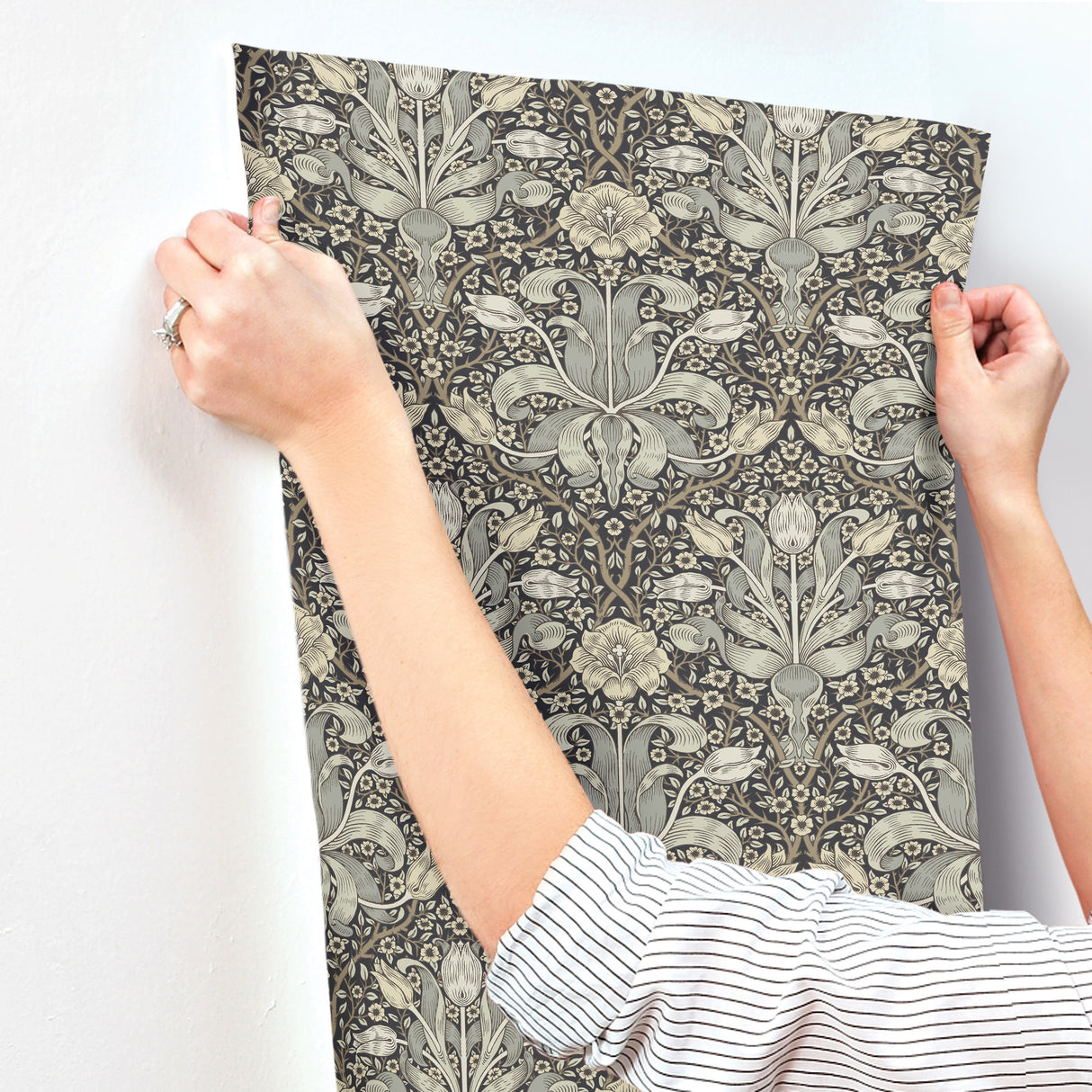 Spring Thicket Blue by A-Street Prints Tulip Damask Wallpaper – Brewster Home Fashions 4171-82068