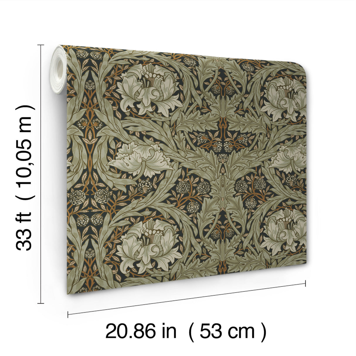 African Marigold Black by A-Street Prints Floral Wallpaper – Brewster Home Fashions 4171-82073