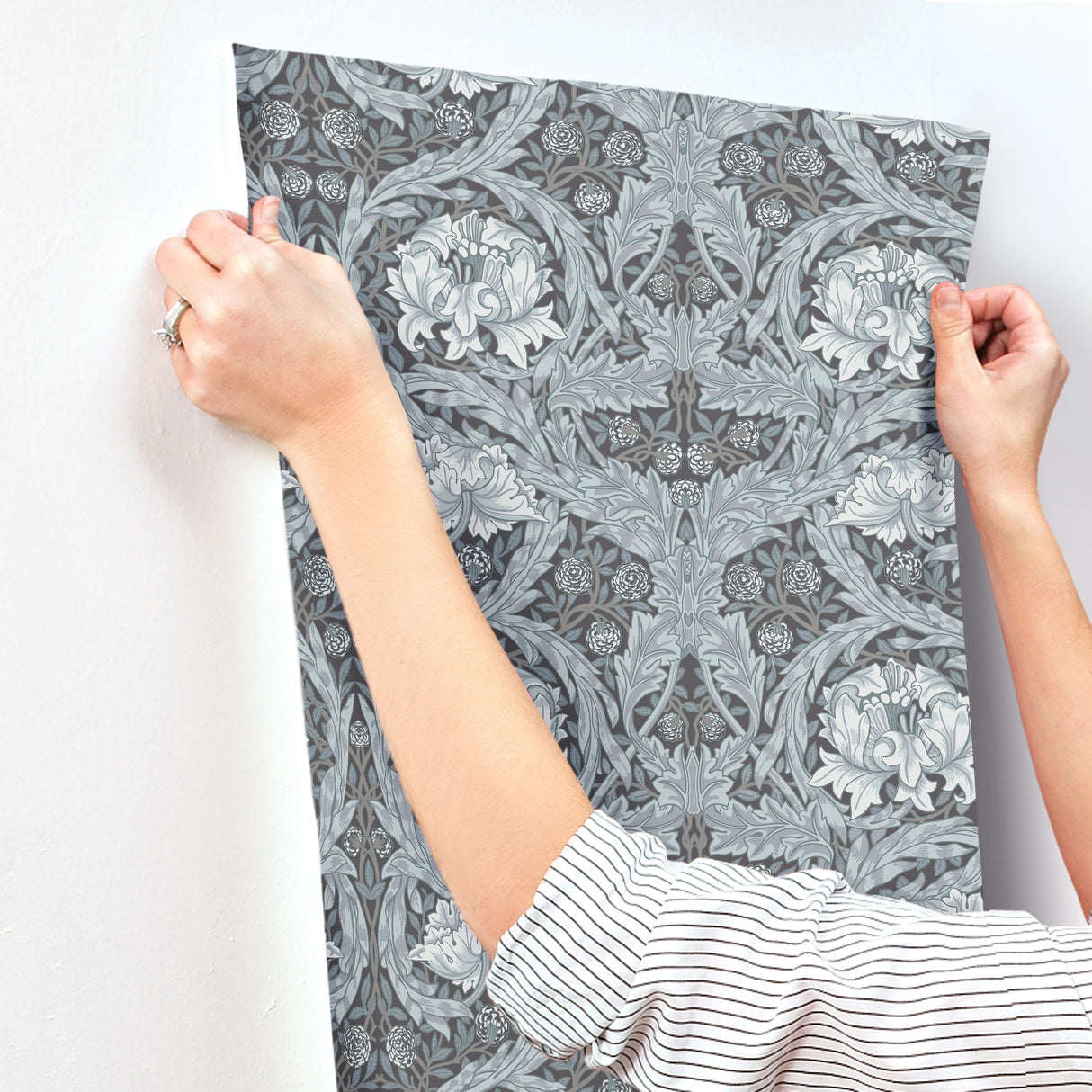 African Marigold Dark Blue by A-Street Prints Floral Wallpaper- Brewster Home Fashions 4171-82074