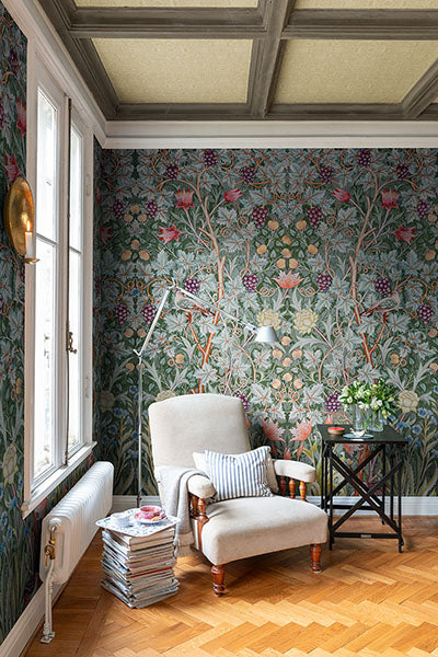 Vine Embroidery Sea Green by A-Street Prints Wall Mural – Brewster Home Fashions 4171-HT84001