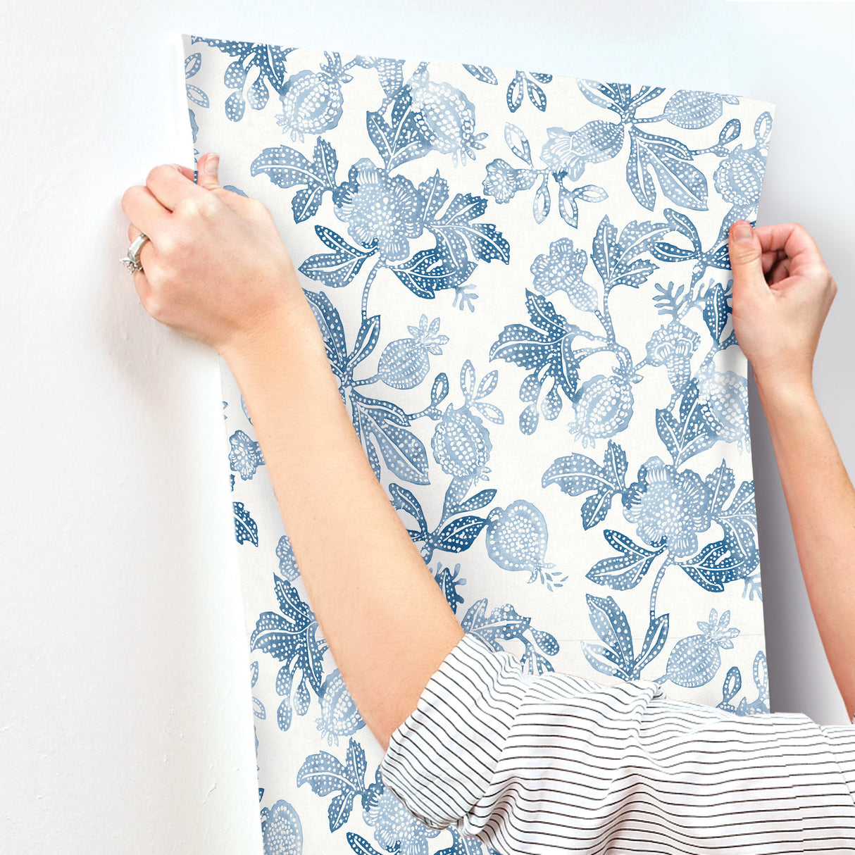 Beach Rose Blue by A-Street Prints Floral Fruits Wallpaper- A-Street Prints 4172-27492