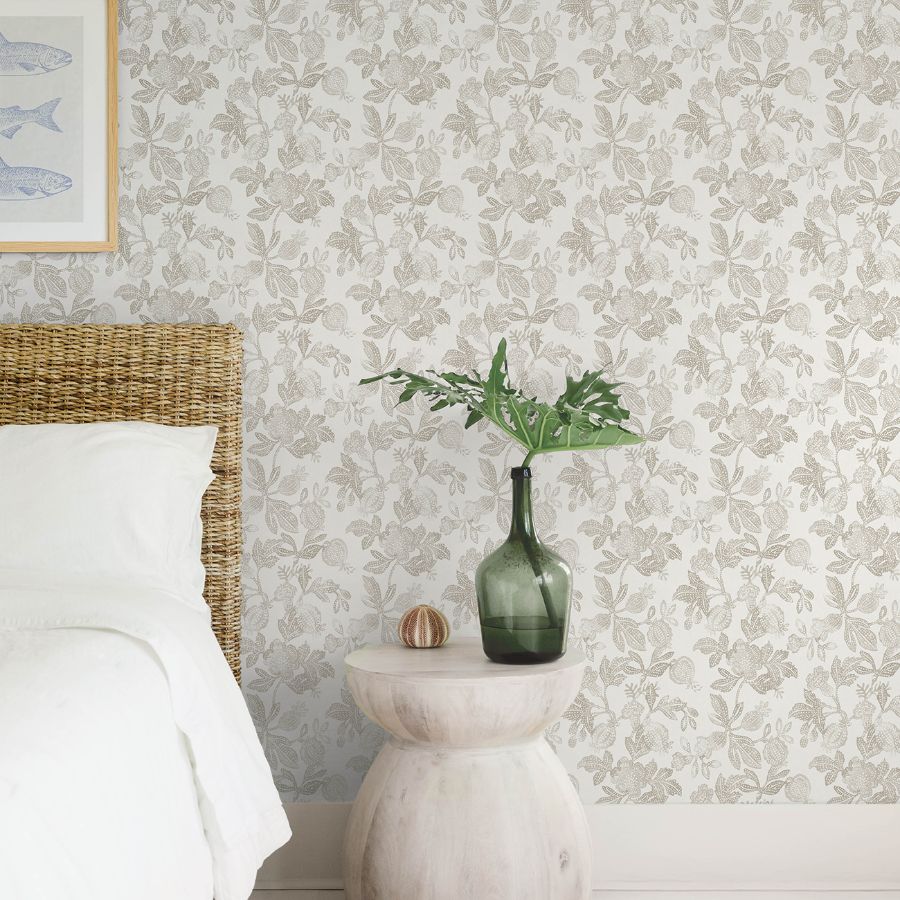 Beach Rose Neutral by A-Street Prints Floral Fruits Wallpaper – A-Street Prints 4172-27493