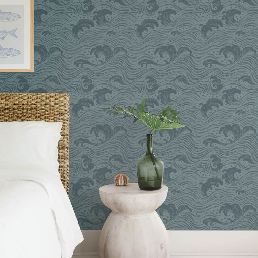 Swell Teal by A-Street Prints Ocean Wave Wallpaper – A-Street Prints 4172-27511