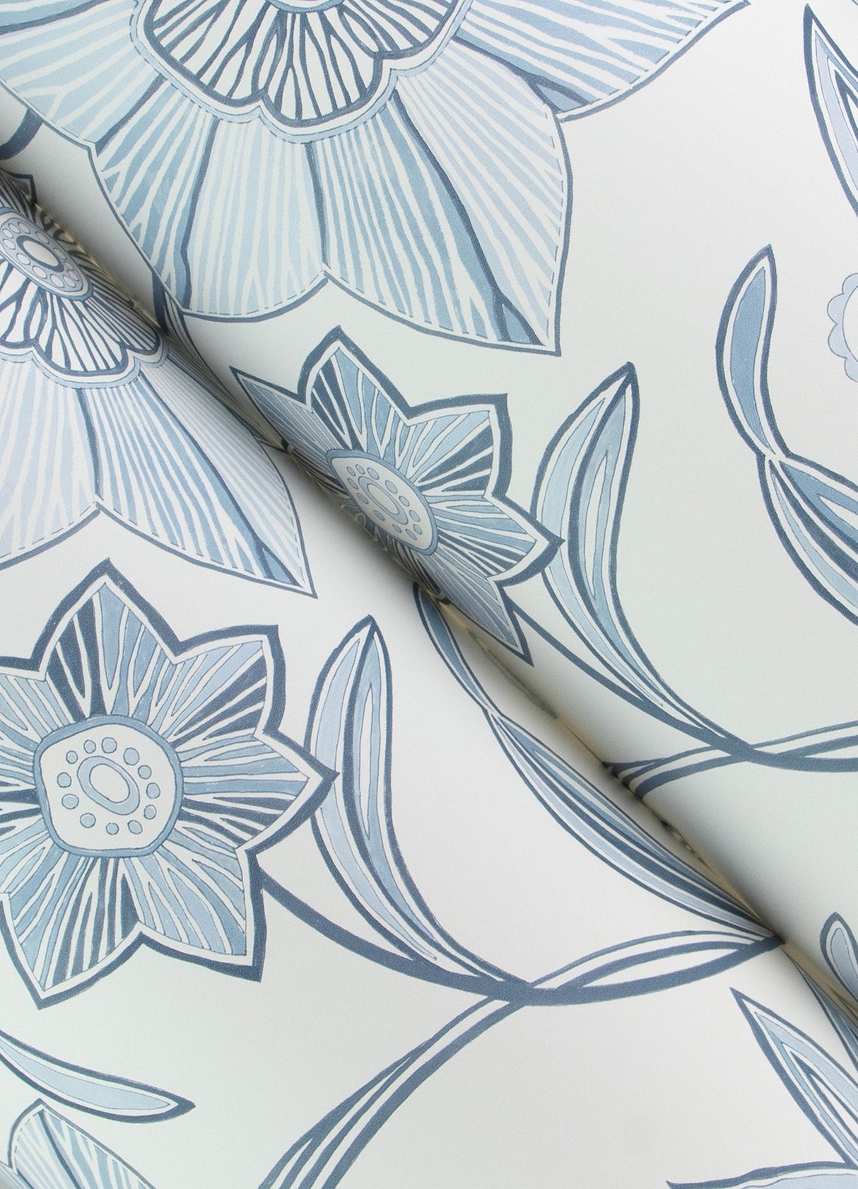 Star Flower Blue by A-Street Prints Floral Trail Wallpaper- Brewster 4172-27512
