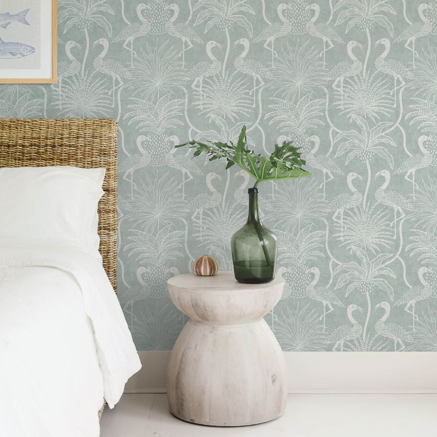 Biscayne Turquoise by A-Street Prints Flamingo Beach Wallpaper – A-Street Prints 4172-82004