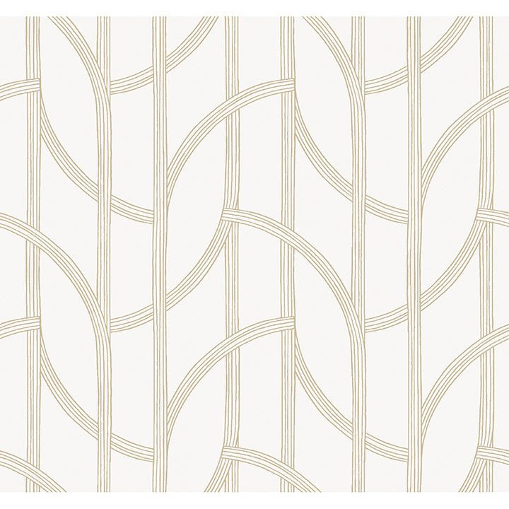 Salvo Gold Curved Contours Wallpaper by A-Street Prints