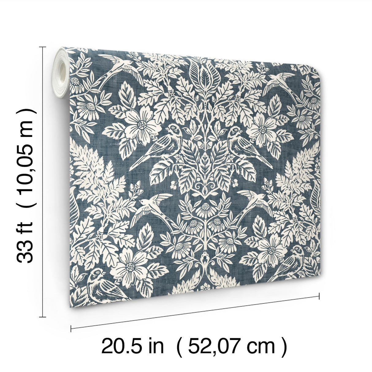Finch Blue by Chris Loves Julia Woodland Damask Wallpaper – A-Street Prints 4173-27622