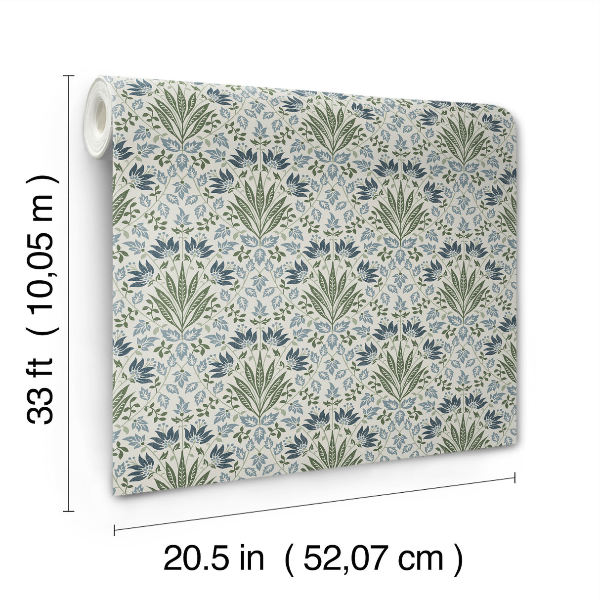 Woodbury Blue by Chris Loves Julia Floral Damask Wallpaper – A-Street Prints 4173-27632