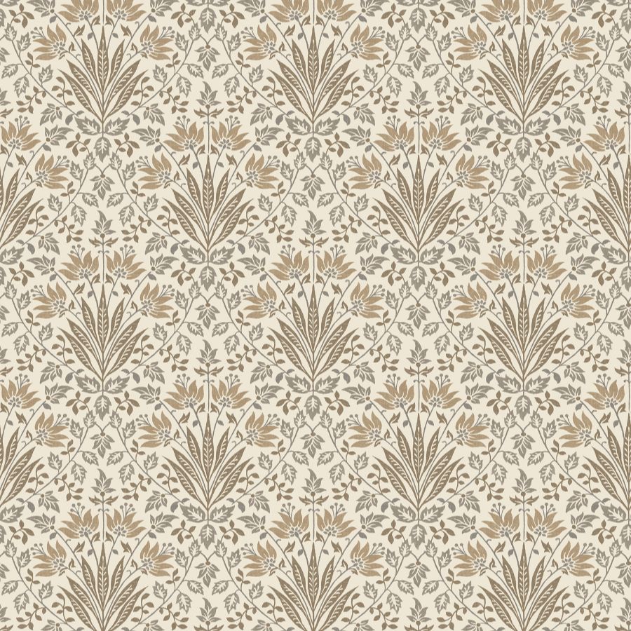 Woodbury Brown Floral Damask Wallpaper by A-Street Prints