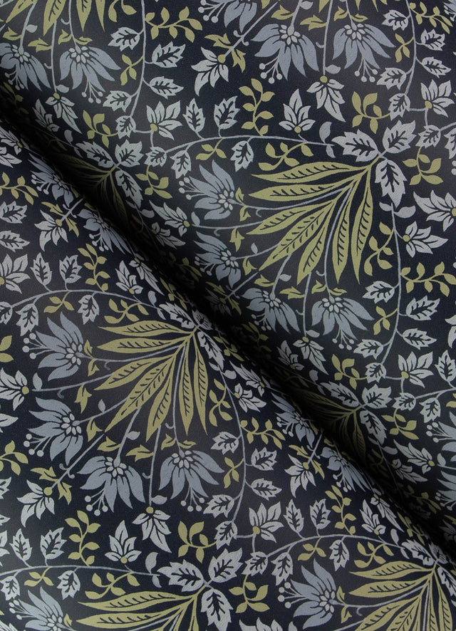 Woodbury Navy by Chris Loves Julia Floral Damask Wallpaper – A-Street Prints 4173-27634