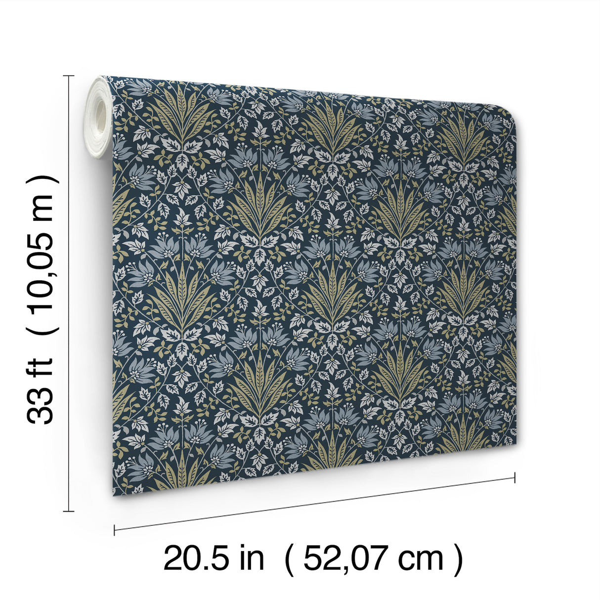 Woodbury Navy by Chris Loves Julia Floral Damask Wallpaper – A-Street Prints 4173-27634