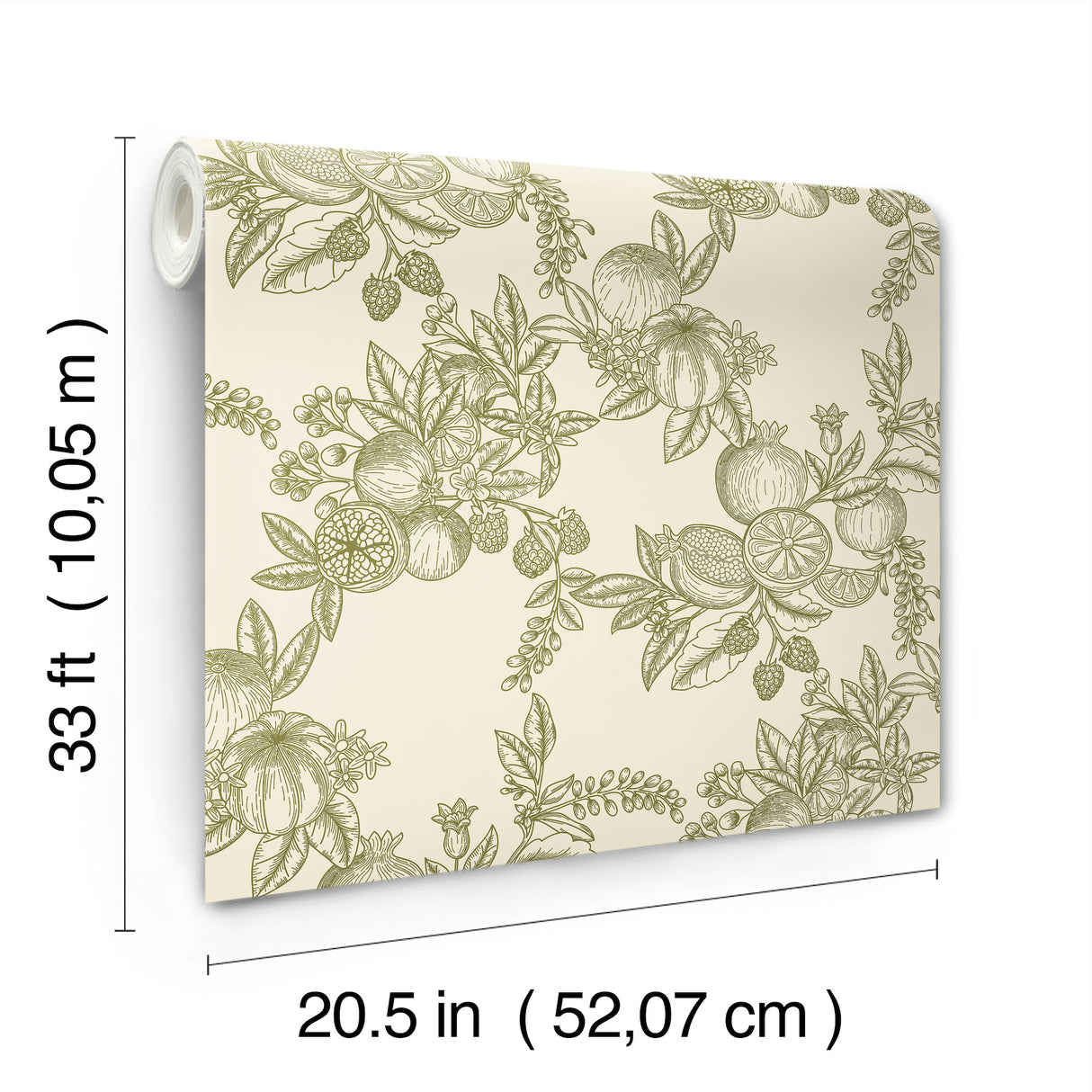 Gerty Green by Chris Loves Julia Fruit Toile Wallpaper – A-Street Prints 4173-27636