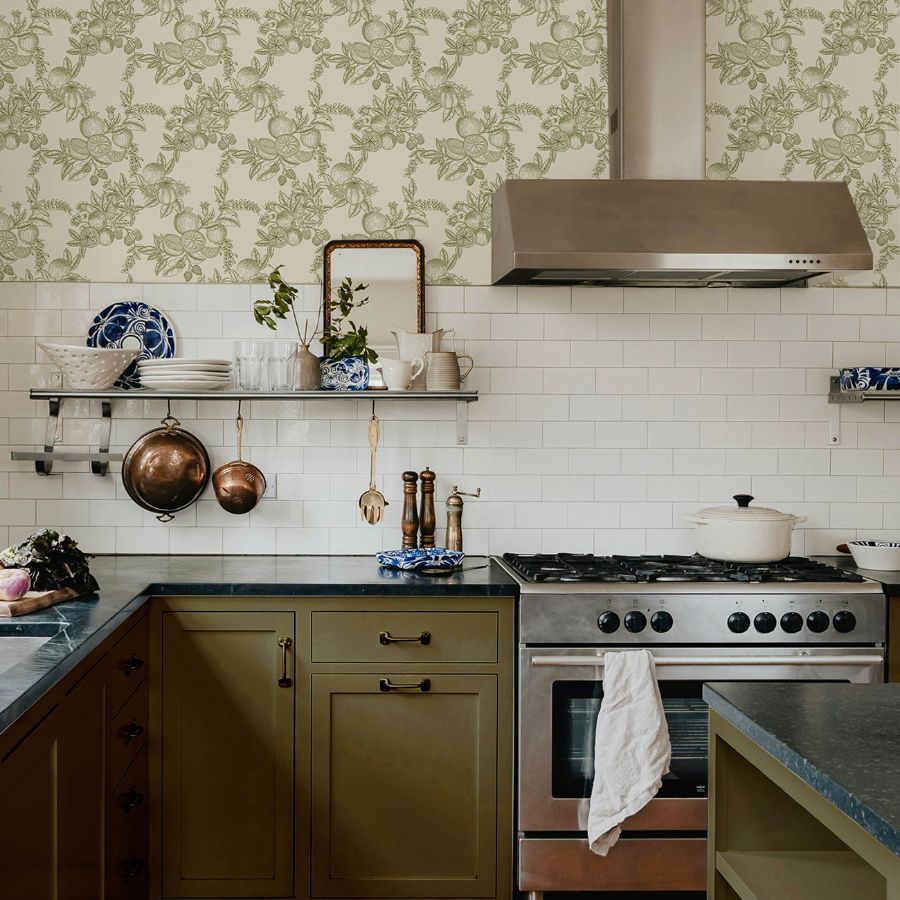 Gerty Green by Chris Loves Julia Fruit Toile Wallpaper – A-Street Prints 4173-27636