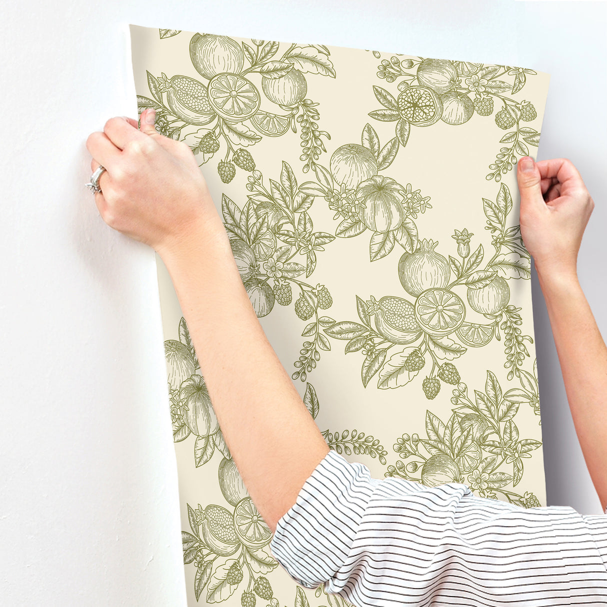 Gerty Green by Chris Loves Julia Fruit Toile Wallpaper – A-Street Prints 4173-27636