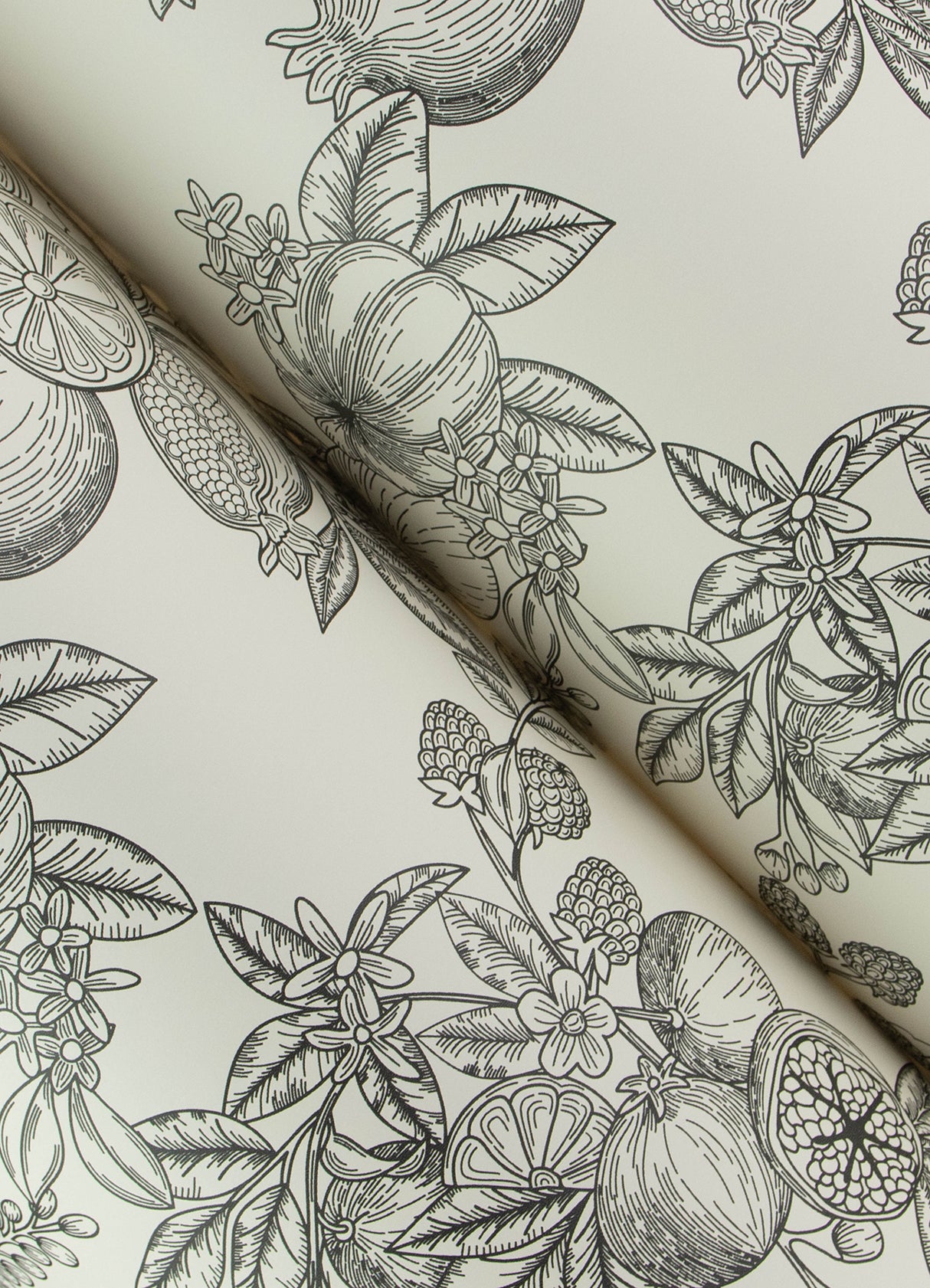 Gerty Black by Chris Loves Julia Fruit Toile Wallpaper – A-Street Prints 4173-27637