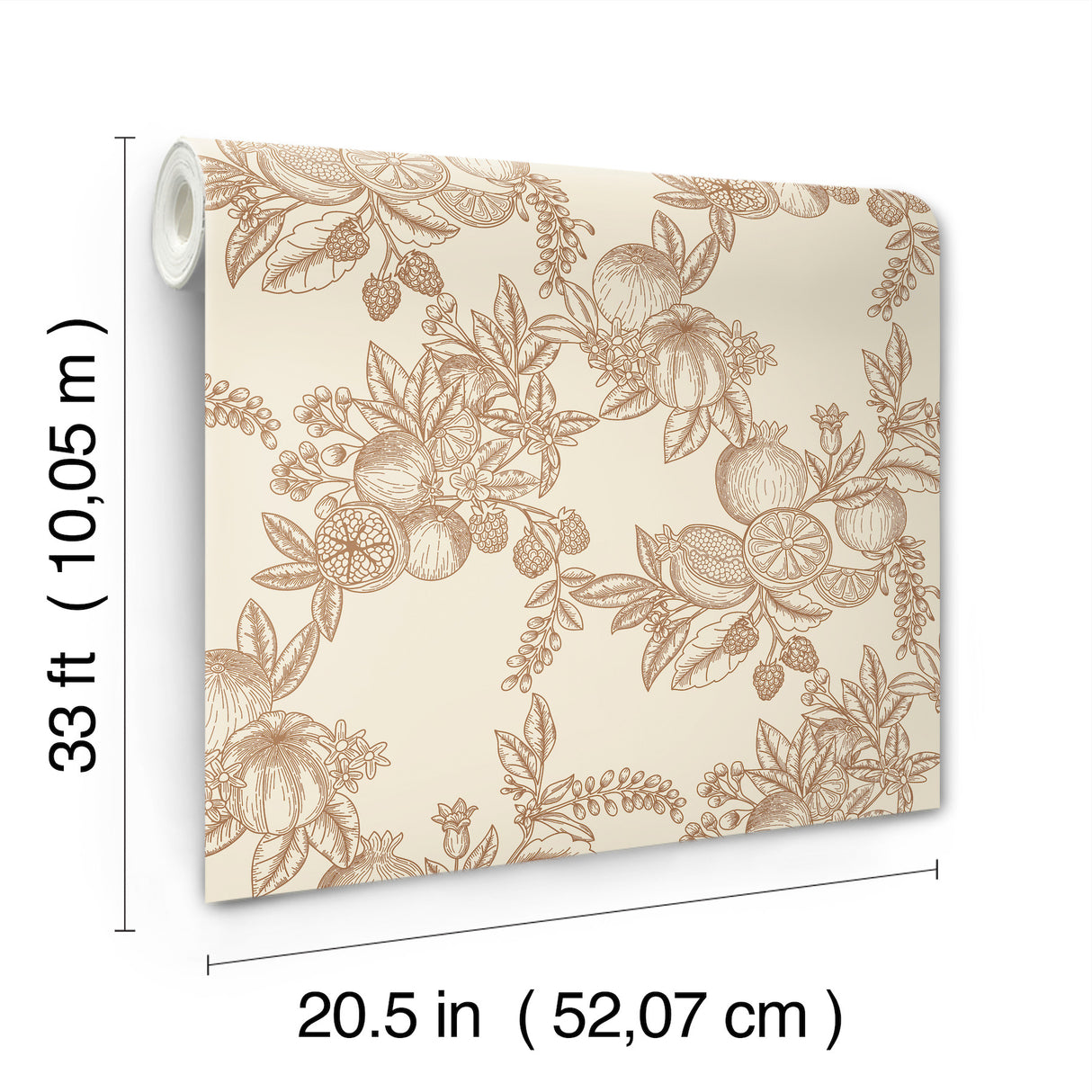 Gerty Copper by Chris Loves Julia Fruit Toile Wallpaper – A-Street Prints 4173-27638