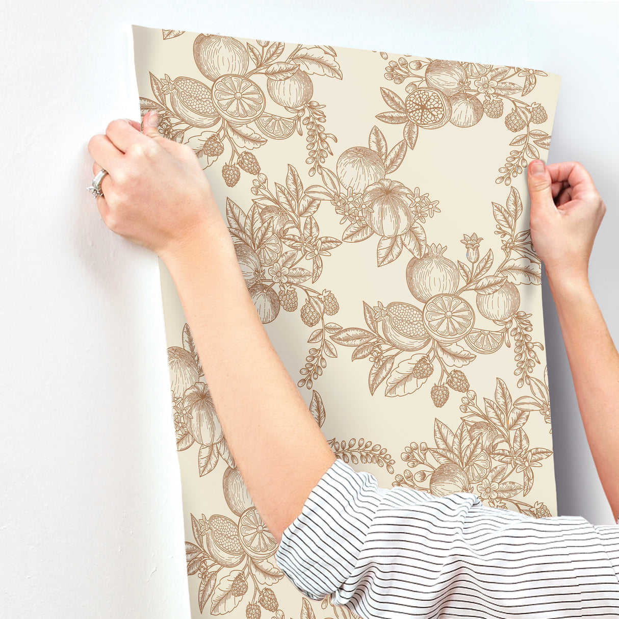 Gerty Copper by Chris Loves Julia Fruit Toile Wallpaper – A-Street Prints 4173-27638
