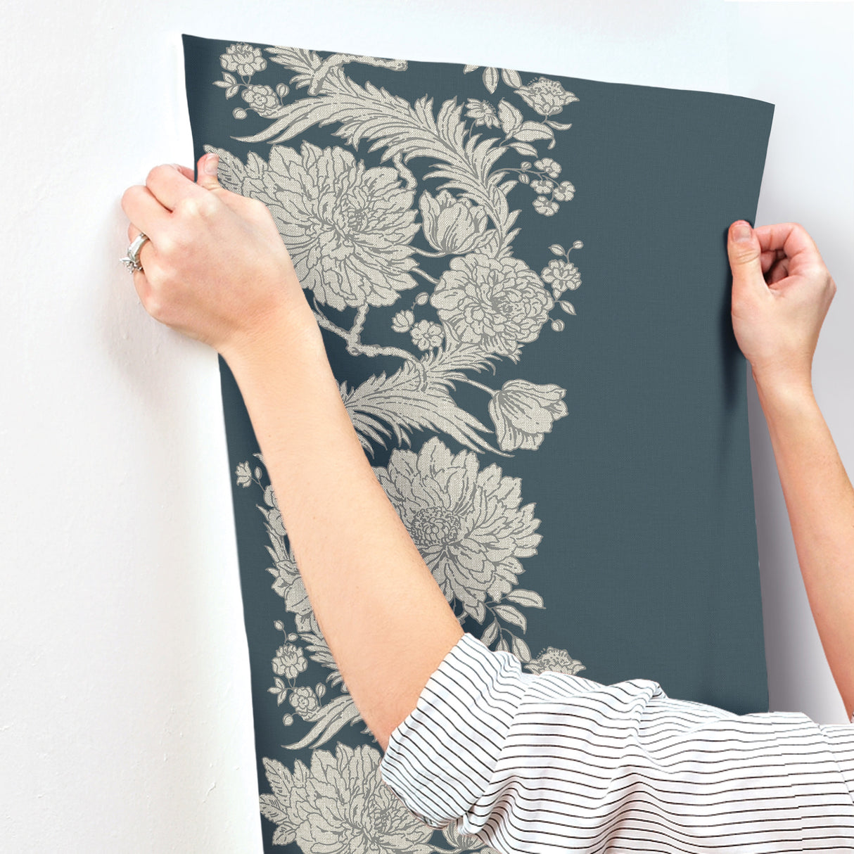 Gisela Blue by Chris Loves Julia Floral Columns Wallpaper – A-Street Prints 4173-27642