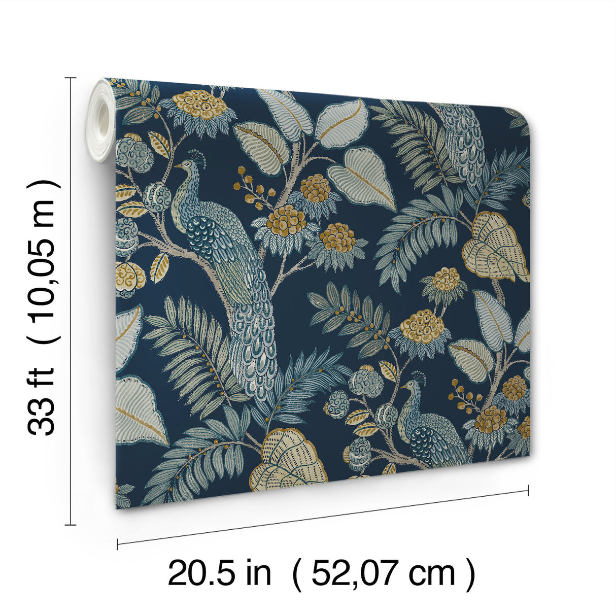 Geneva Dark Blue by Chris Loves Julia Peacock Paradise Wallpaper – A-Street Prints 4173-27643