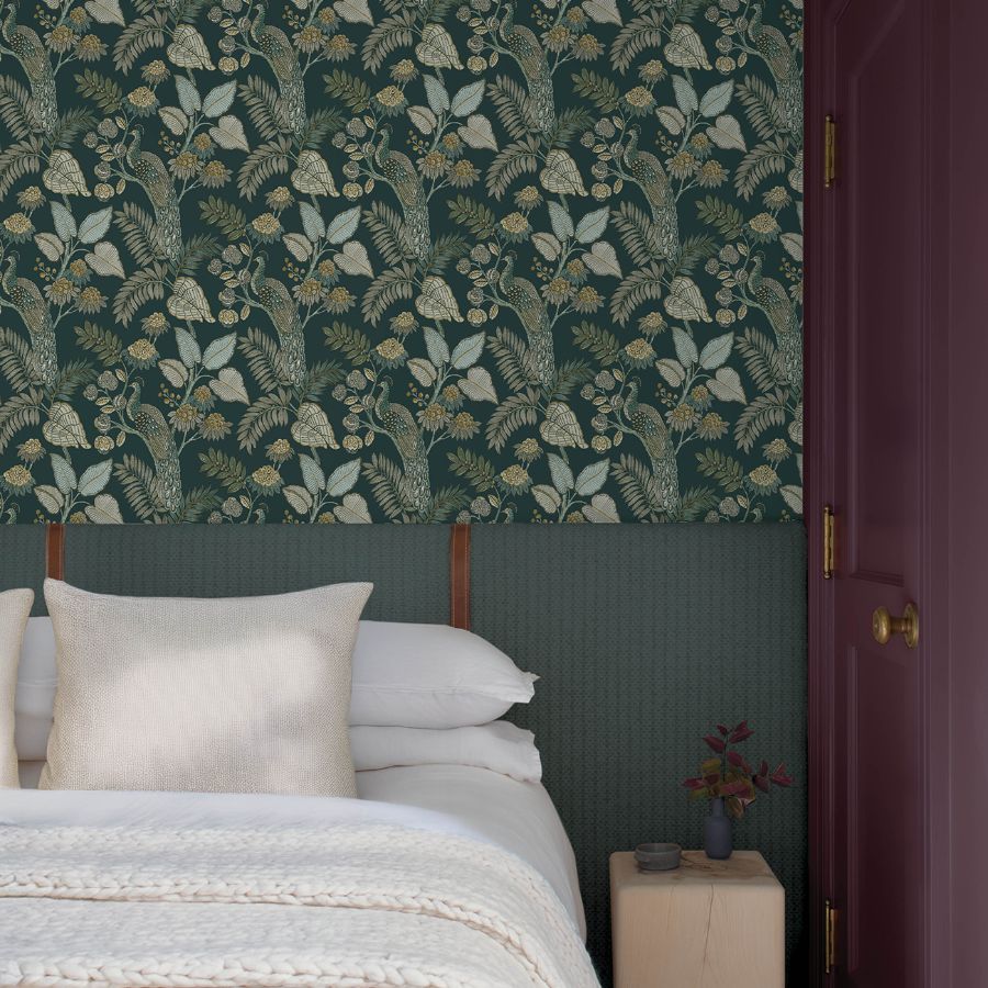 Geneva Sea Green by Chris Loves Julia Peacock Paradise Wallpaper – A-Street Prints 4173-27645