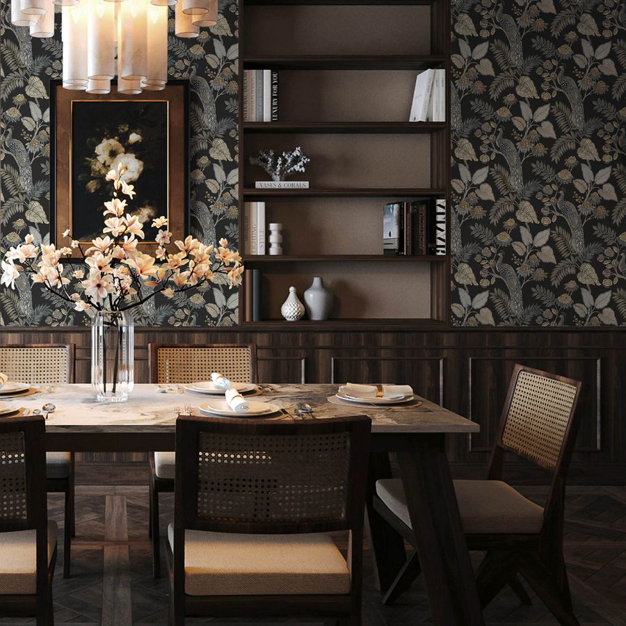 Geneva Black by Chris Loves Julia Peacock Paradise Wallpaper – A-Street Prints 4173-27646