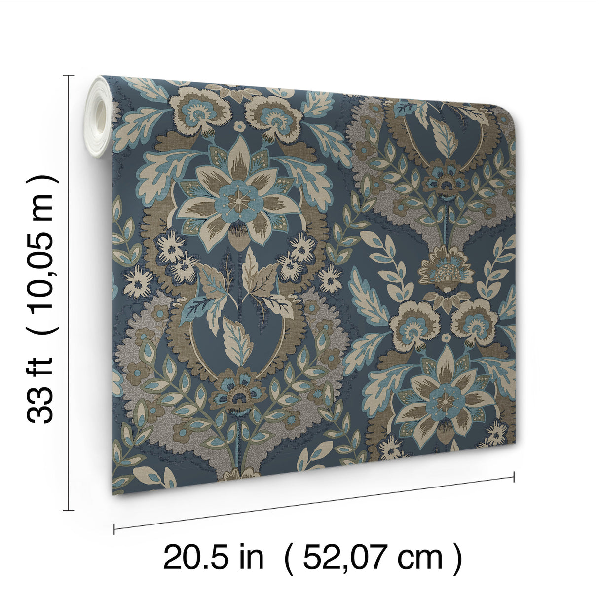 Collins Teal by Chris Loves Julia Damask Wallpaper – A-Street Prints 4173-27653