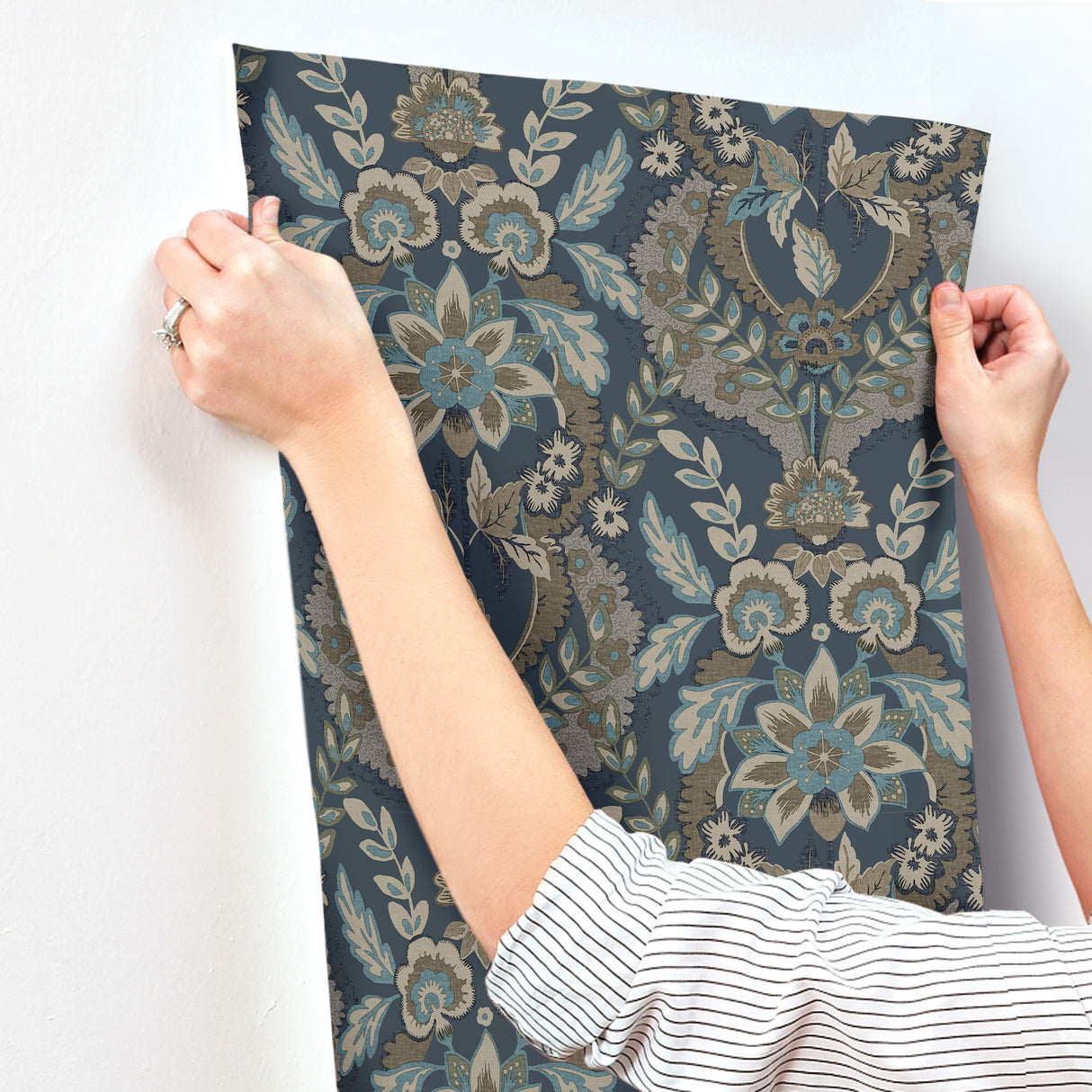 Collins Teal by Chris Loves Julia Damask Wallpaper – A-Street Prints 4173-27653