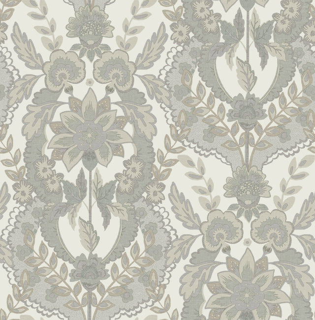 Collins Light Blue Damask Wallpaper by A-Street Prints, Chris Loves Julia collection (SKU 4173-27655)