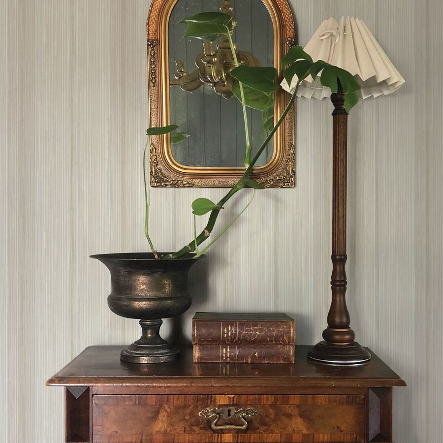 Ames Beige Linen Stripe by Chris Loves Julia Non Woven Wallpaper – A-Street Prints 4173-27662