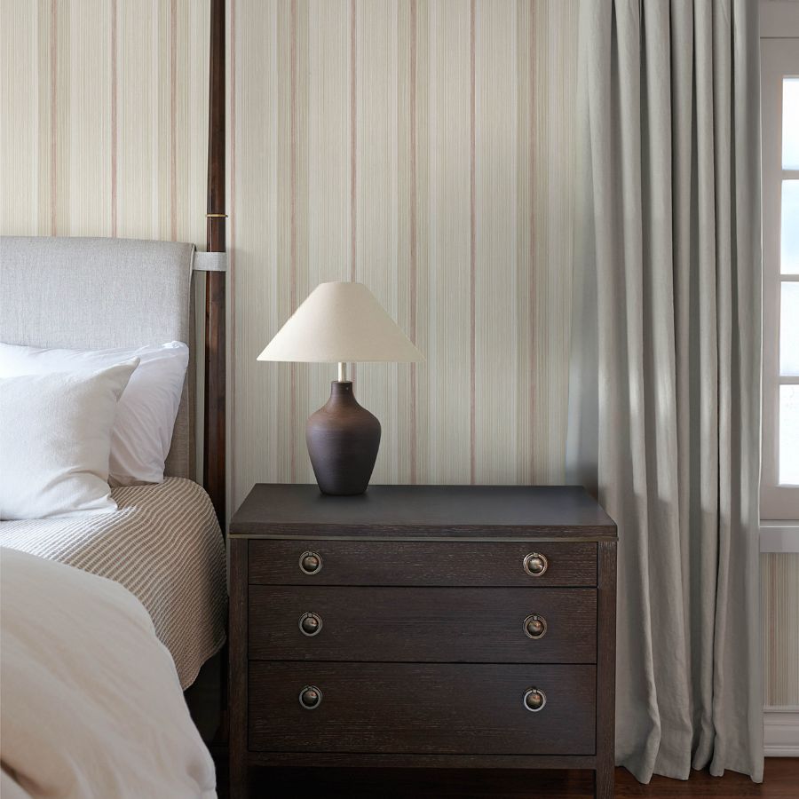 Ames Red by Chris Loves Julia Linen Stripe Wallpaper – A-Street Prints 4173-27663