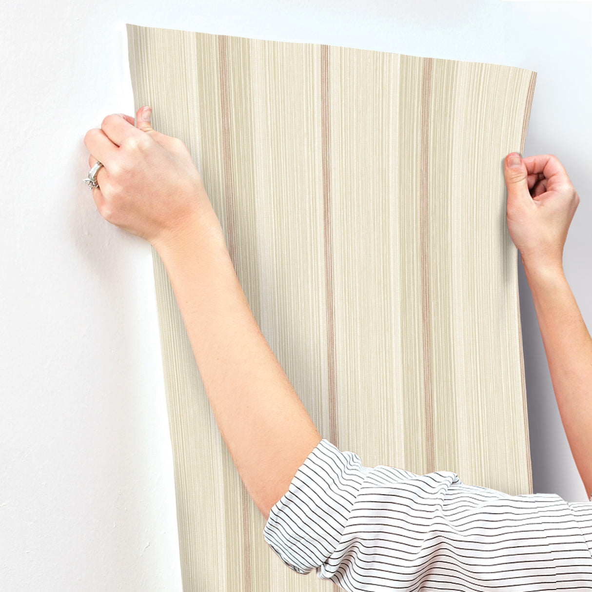 Ames Red by Chris Loves Julia Linen Stripe Wallpaper – A-Street Prints 4173-27663