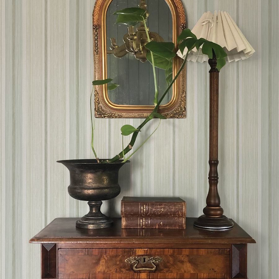 Ames Seafoam by Chris Loves Julia Linen Stripe Wallpaper – A-Street Prints 4173-27664