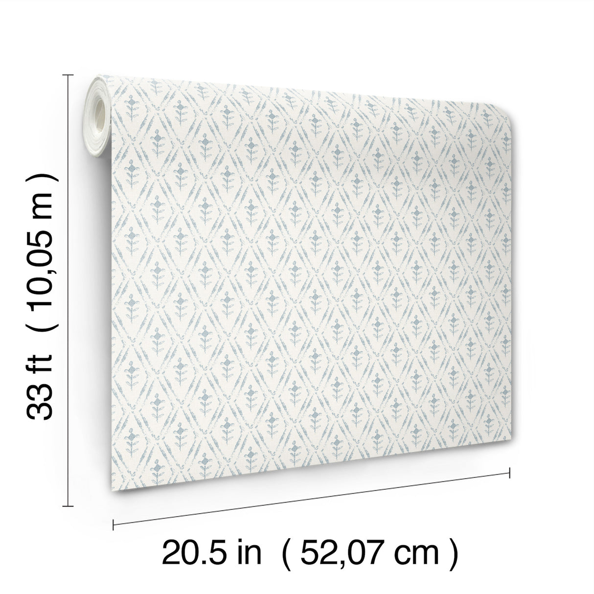Tillie Blue Diamond Floral Wallpaper by Chris Loves Julia – A-Street Prints 4173-27671