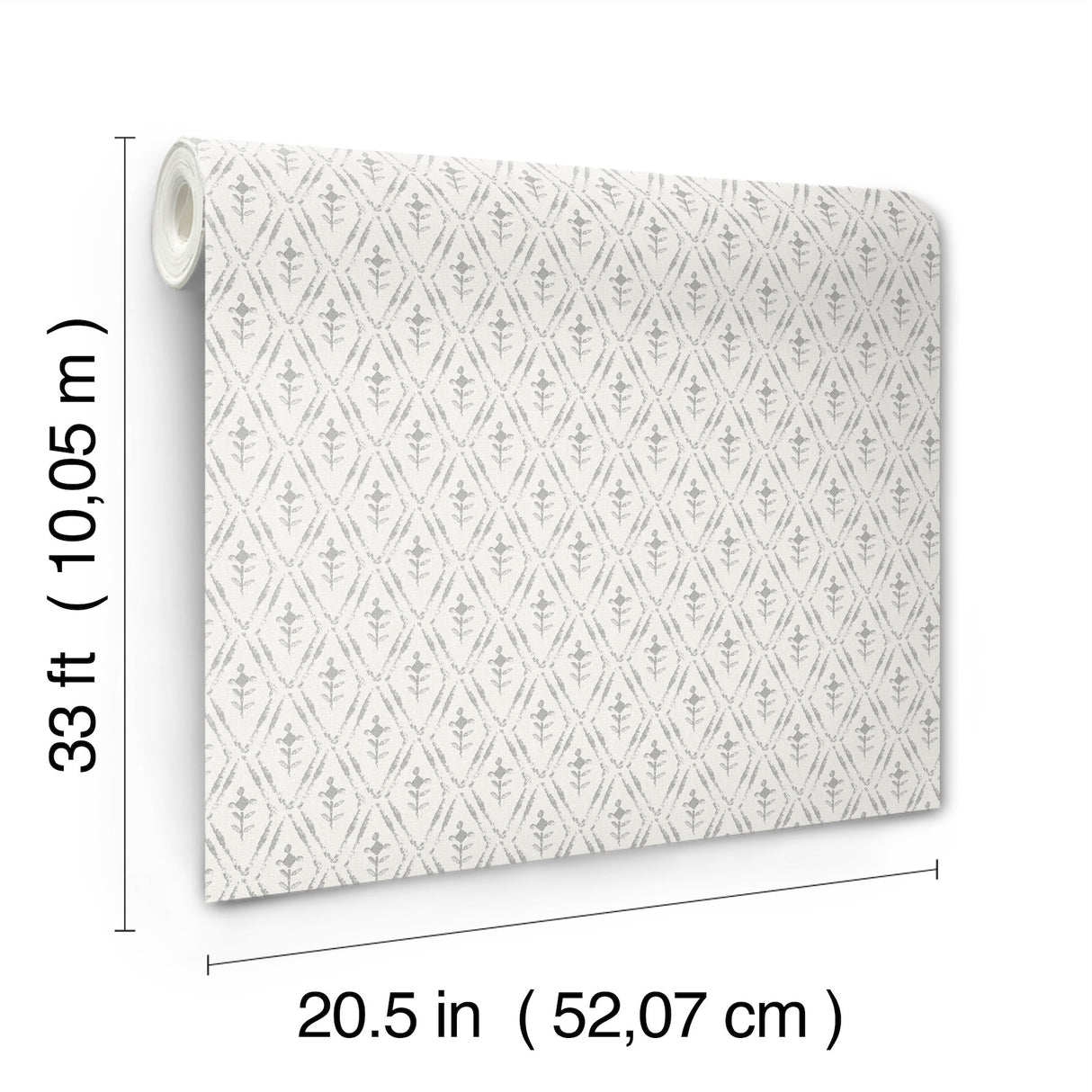 Tillie Grey by Chris Loves Julia Diamond Floral Wallpaper – A-Street Prints 4173-27672