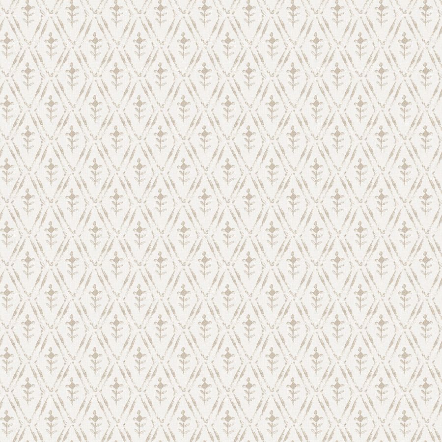 Tillie Taupe Diamond Floral wallpaper by A-Street Prints in a room setting