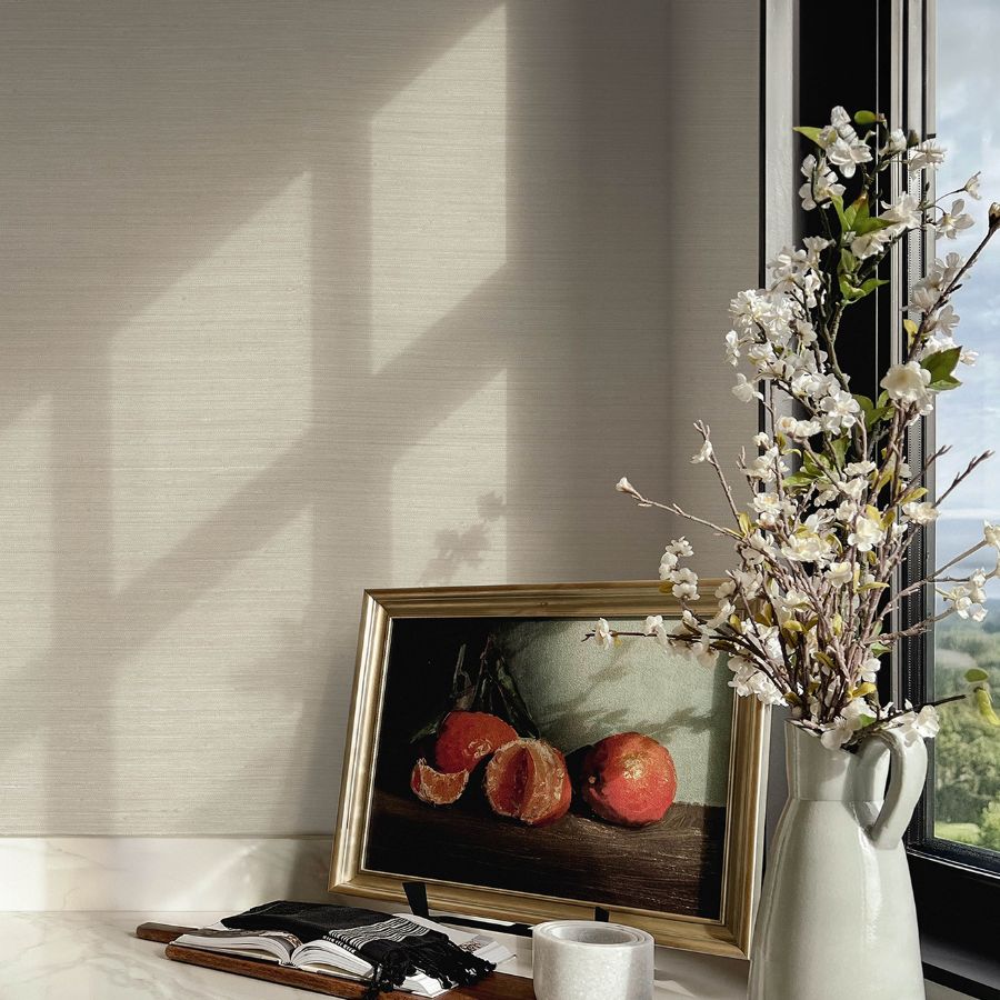 Mycroft Pearl by Chris Loves Julia Grasscloth Wallpaper – A-Street Prints 4173-82100