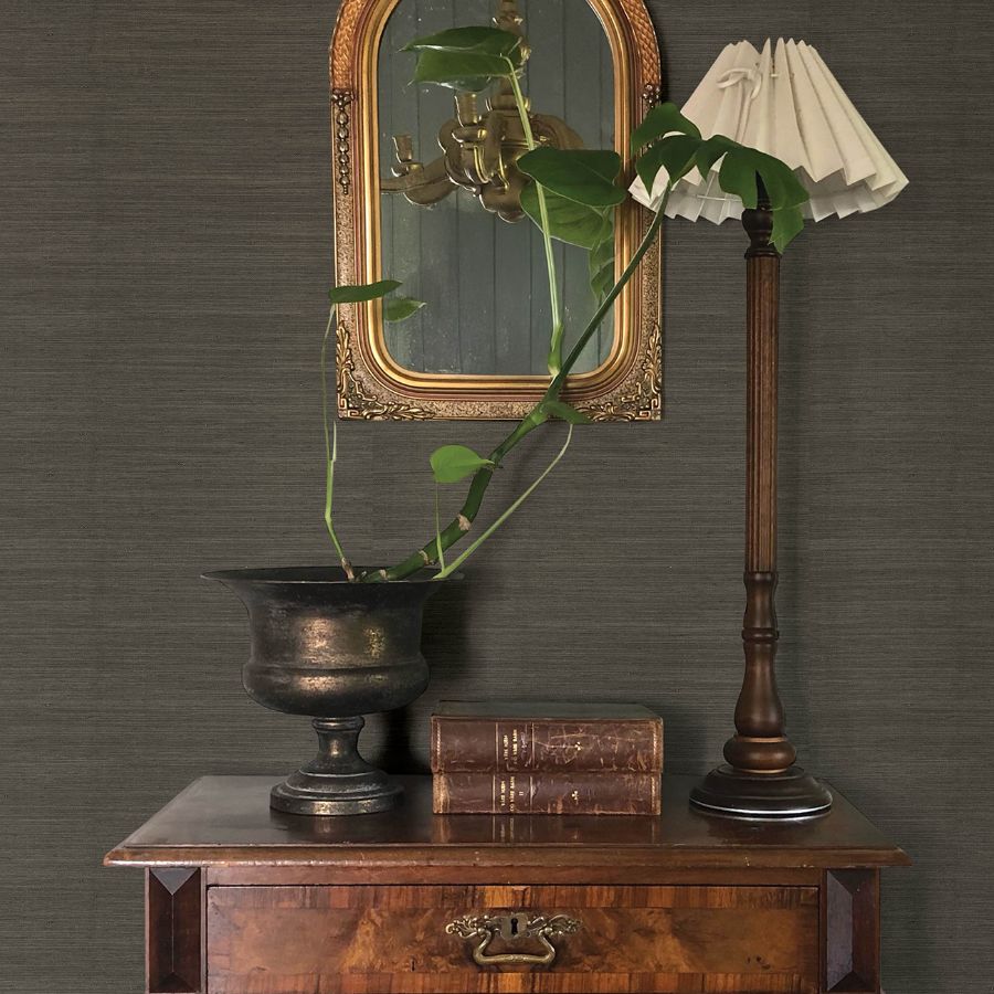 Mycroft Slate by Chris Loves Julia Grasscloth Wallpaper – A-Street Prints 4173-82103