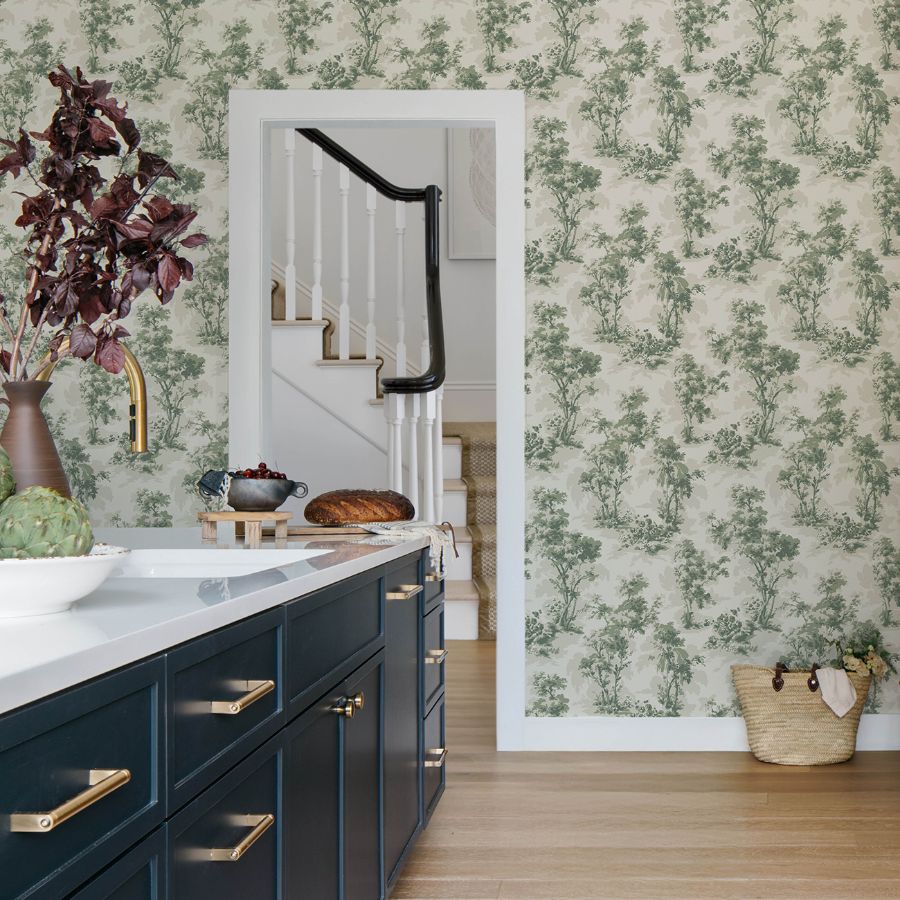 Sainsbury Sage by Chris Loves Julia Forest Wallpaper – A-Street Prints 4173-82104