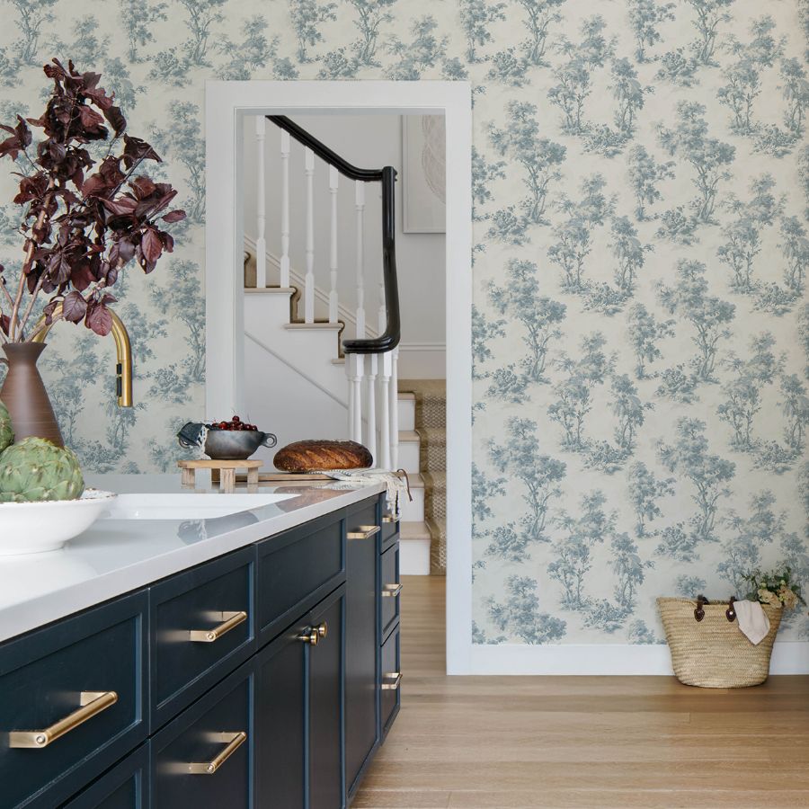 Sainsbury Light Blue by Chris Loves Julia Forest Wallpaper – A-Street Prints 4173-82105