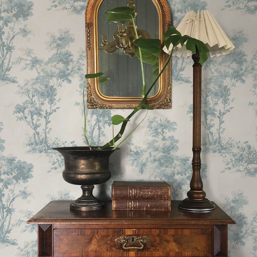 Sainsbury Light Blue by Chris Loves Julia Forest Wallpaper – A-Street Prints 4173-82105