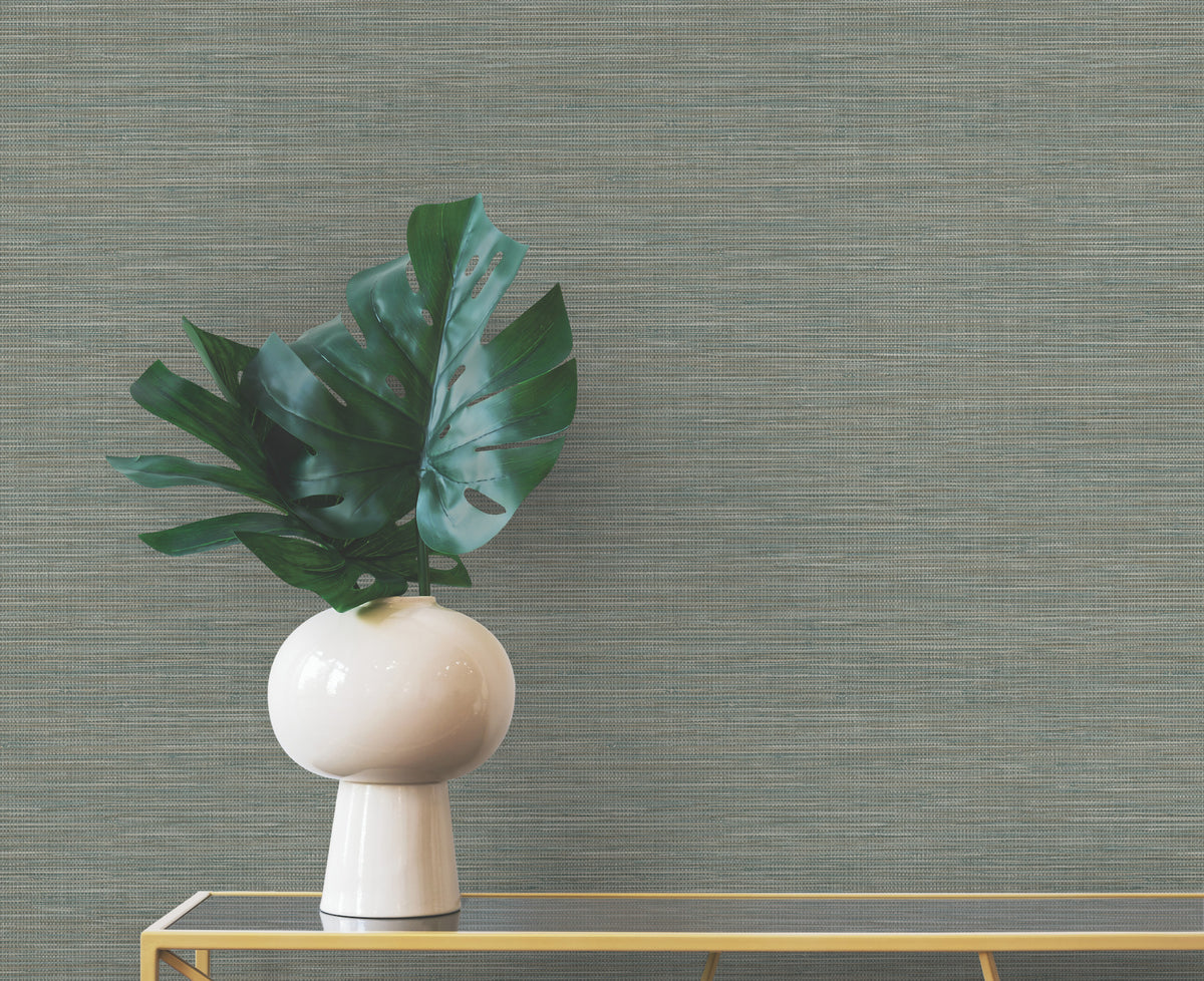 Winn Green by Warner Faux Grasscloth Vinyl Wallpaper - Brewster Home Fashions 4174-4604-Sample