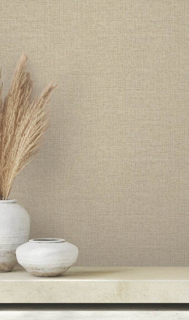 Clarkson Taupe by Warner Woven Wallpaper – Brewster 4174-4621
