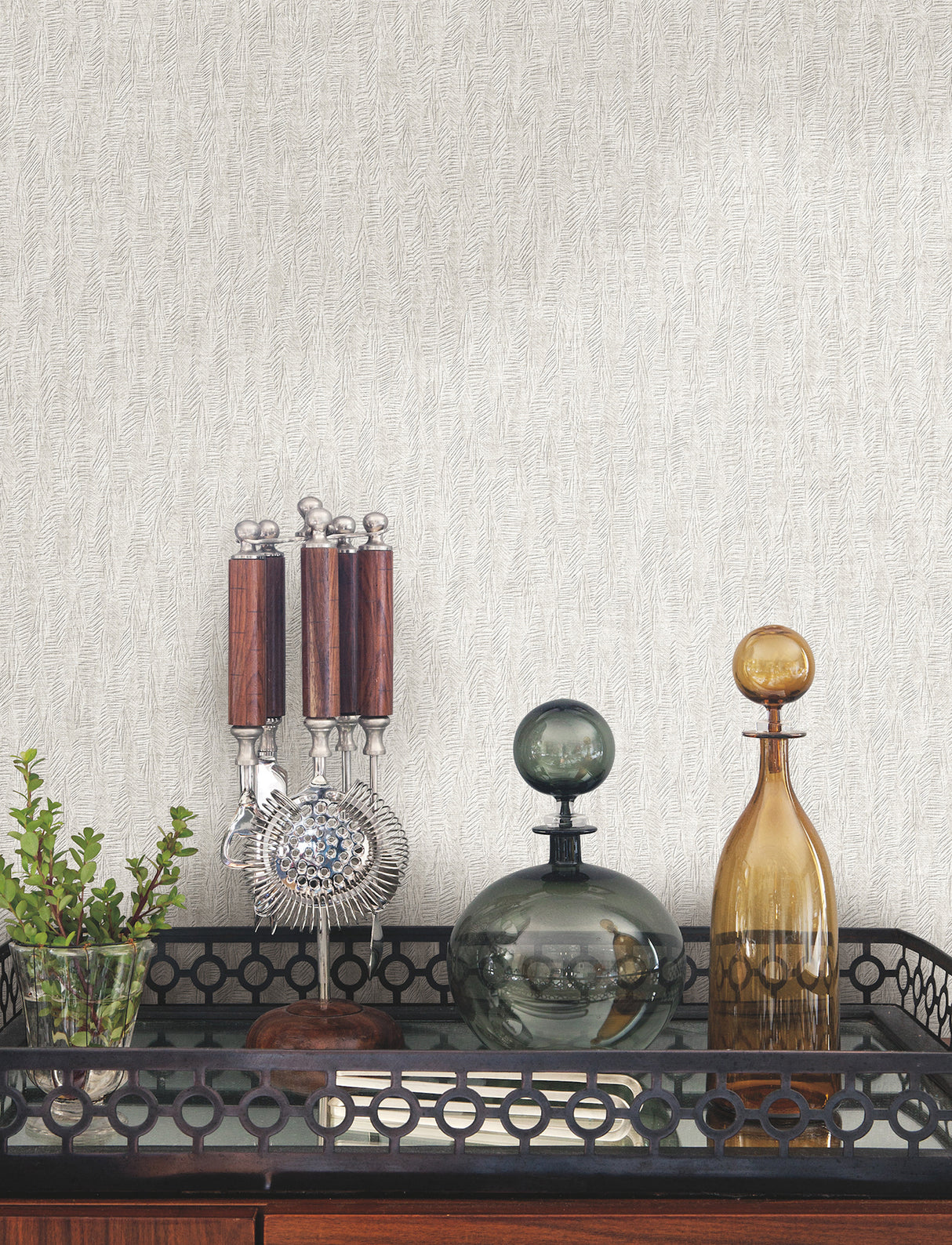 Bryson Ivory by Warner Feathered Texture Wallpaper- Brewster Home Fashions 4174-4651