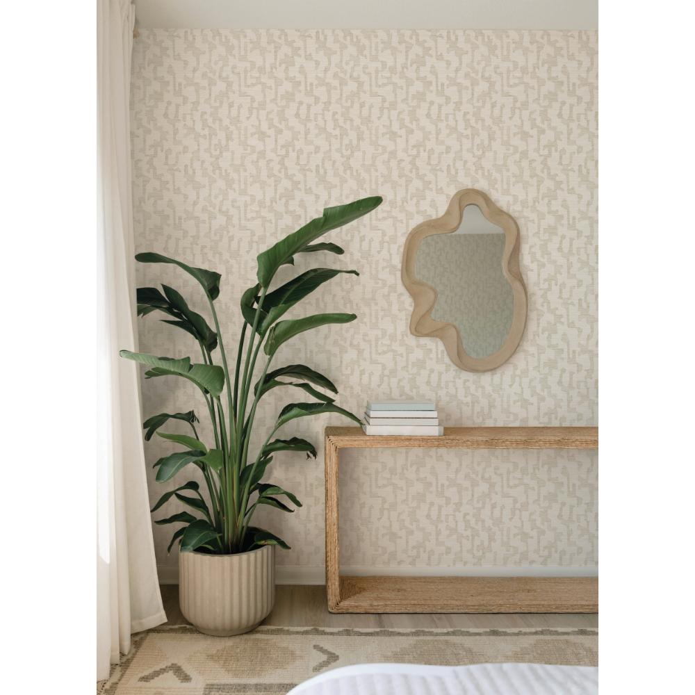 Cipher Beige by A-Street Prints Geometric Faux Grasscloth Wallpaper- A-Street Prints 4177-27703