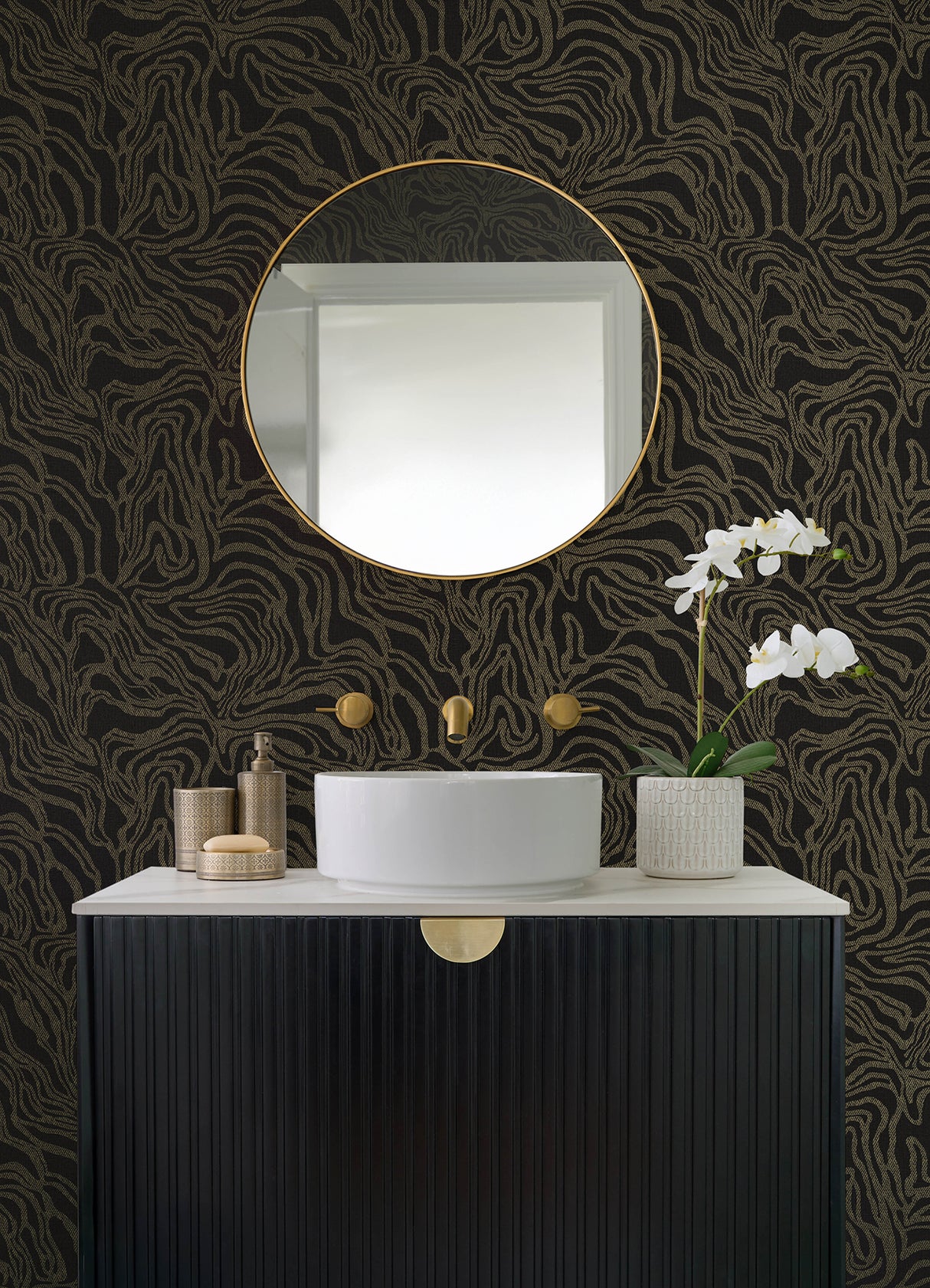 Massar Black by A-Street Prints Modern Marbled Wallpaper – A-Street Prints 4177-27709