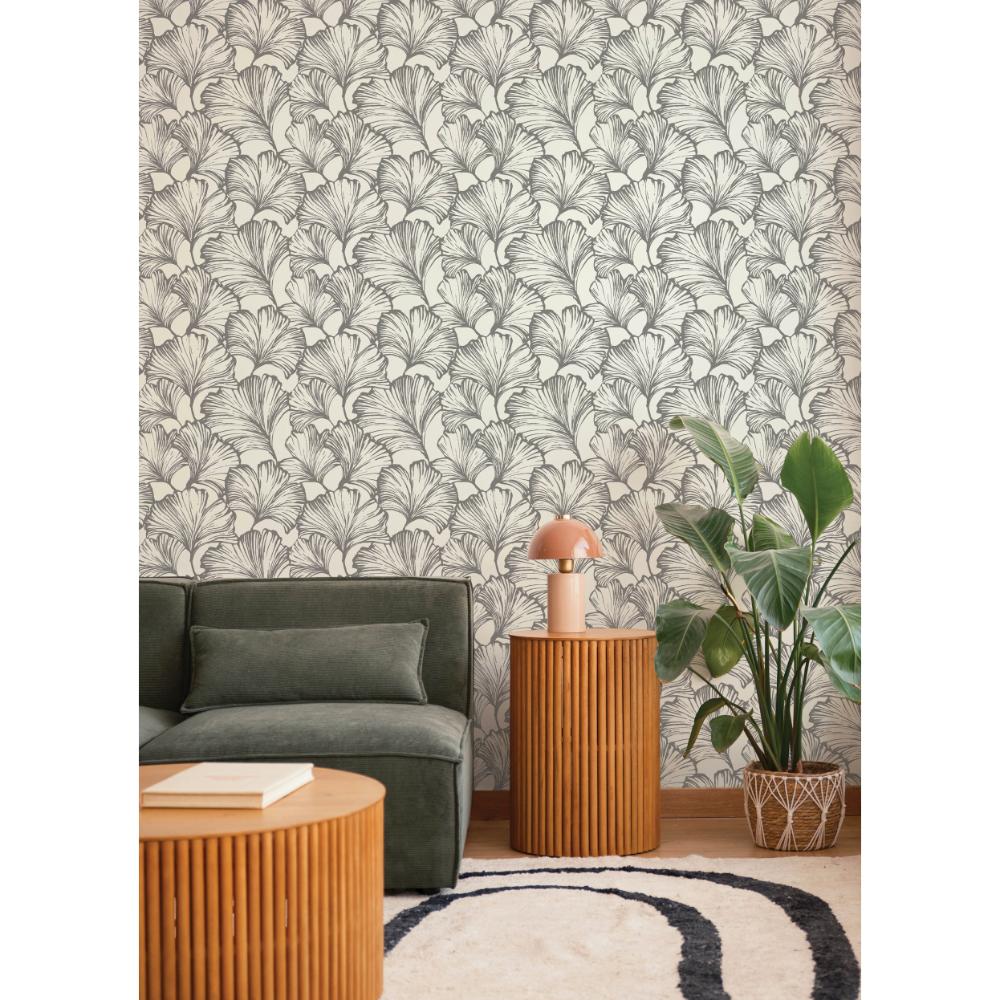 Kyoto Charcoal by A-Street Prints Ginkgo Leaf Wallpaper – A-Street Prints 4177-27713